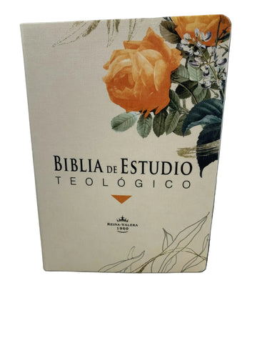 Image of Biblia RVR 1960 de Estudio Teológico Flores Naranja con Índice