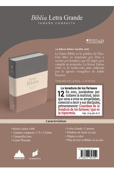 Image of Biblia RVR 1960 Compacta Letra Grande 11 puntos Símil Piel Gris Beige Marrón