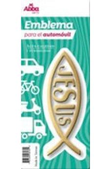 Image of Emblema para Auto 13 cm Icthus con Jesús. Dorado