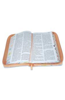 Image of Biblia RVR 1960 Letra Gigante 14 Puntos Manual Jardín Coral Símil Piel Cierre Índice