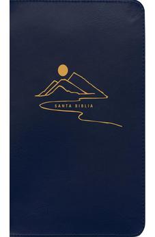 Image of Biblia NTV Compacta Letra Gigante con Filament Símil Piel Azul Letra Roja Cierre