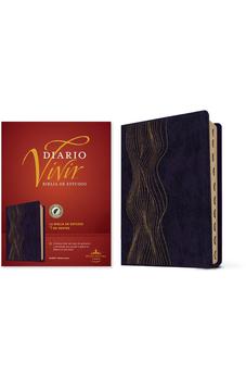 Image of Biblia RVR 1960 de Estudio del Diario Vivir Símil Piel Morado Oscuro Índice Letra Roja