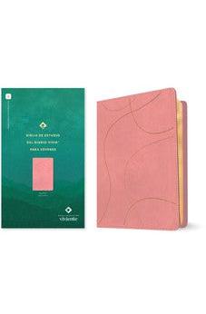 Image of Biblia NTV de Estudio Diario Vivir para Jóvenes Rosa Pastel Símil Piel