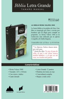 Biblia RVR 1960 Letra Grande Tamaño Manual Salmo 27:1 con Cierre e Índice