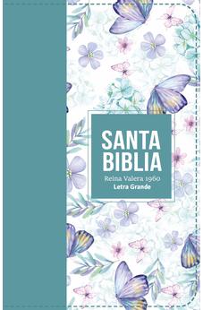Biblia RVR 1960 Letra Grande Tamaño Manual Símil Piel Botticeli Azul