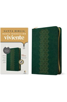 Image of Biblia NTV Ultrafina con Filament Verde Esmeralda Símil Piel con Índice y Cierre