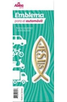 Image of Emblema para Auto 8 cm Icthus con Jesús. Dorado