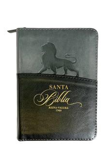 Image of Biblia RVR 1960 Compacta Expresión Negro Gris Símil Piel