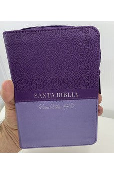Image of Biblia RVR 1960 Compacta Duotono Lila Símil Piel con Índice y Cierre