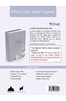 Biblia RVR 1960 Letra Súper Gigante Símil Piel Lavanda