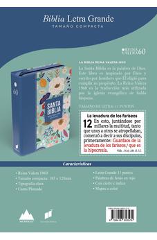 Image of Biblia RVR 1960 Compacta Letra Grande 11 puntos Símil Piel Azul Cobalto Claro con Cierre y Índice