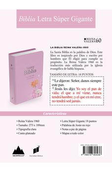 Biblia RVR 1960 Letra Súper Gigante Símil Piel Rosa