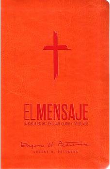 Image of Biblia El Mensaje Anaranjado Piel Imitación