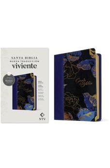 Image of Biblia NTV Letra Grande Tamaño Manual con Filament Símil Piel Azul Oscuro Letra Roja