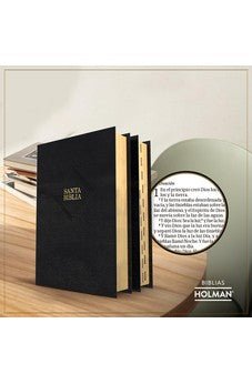 Biblia RVR 1960 Letra Grande Tamaño Manual Símil Piel Negra