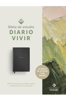 Image of Biblia NTV de Estudio del Diario Vivir Símil Piel Negro Letra Roja