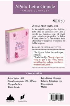 Biblia RVR 1960 Compacta Símil Piel Juvenil Mariposa Rosada