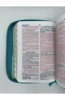 Image of Biblia RVR 1960 Compacta Espada Biflorar Turquesa Turquesa con Índice con Cierre
