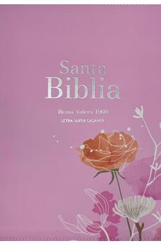 Biblia RVR 1960 Letra Súper Gigante Símil Piel Rosa