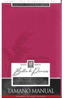 Image of Biblia RVR 1960 Promesas Letra Grande Tamaño Manual Rosada Cierre con Índice