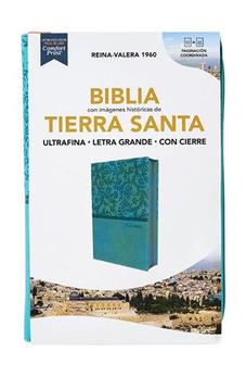 Image of Biblia RVR 1960 Tierra Santa Ultrafina Letra Grande Símil Piel Turquesa con Cierre