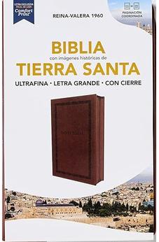 Image of Biblia RVR 1960 Ultrafina Tierra Santa Letra Grande Símil Piel Café con Cierre