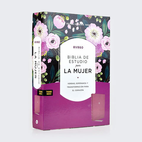 Image of Biblia RVR 1960 de Estudio para la Mujer Piel Orquídea Con índice Interior a Color Comfort Print