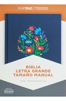 Biblia RVR 1960 Letra Grande Tamaño Manual Bordado Sobre Tela con Índice