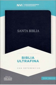 Image of Biblia NVI Ultrafina Negro Piel Fabricada con Índice