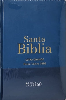 Image of Biblia RVR 1960 Letra Grande Tamaño Manual Azul Acero con Cierre e Índice