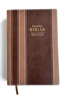 Image of Biblia RVR 2020 Letra Grande Marrón Tiras Símil Piel