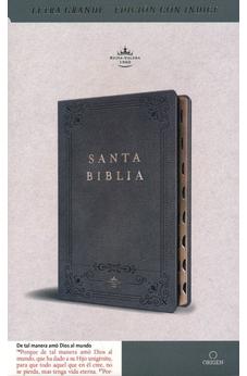 Image of Biblia RVR 1960 Letra Grande Tamaño Manual Grís Símil Piel con Índice