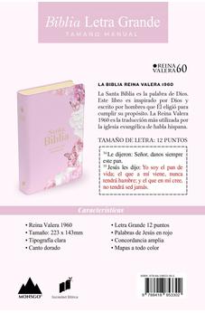 Image of Biblia RVR 1960 Letra Grande Tamaño Manual Símil Piel Rosa Claro