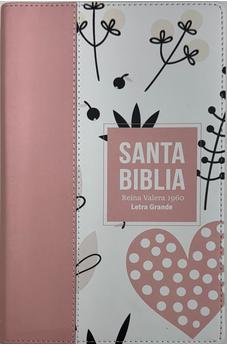 Biblia RVR 1960 Letra Grande Tamaño Manual Símil Piel Rosado