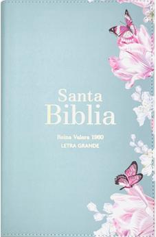 Biblia RVR 1960 Letra Grande Tamaño Manual Símil Piel Salvia Claro
