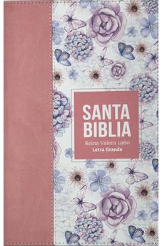 Image of Biblia RVR 1960 Letra Grande Tamaño Manual Símil Piel Rosa Claro