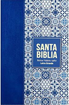 Biblia RVR 1960 Letra Grande Tamaño Manual Símil Piel Azul Claro
