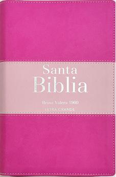 Biblia RVR 1960 Letra Grande Tamaño Manual Tricolor Fucsia Palo Rosa Fucsia con Cierre e Índice