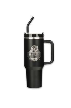 Image of Be Strong in the Lord Black 40 Oz Tumbler with Straw - Ephesians 6:10