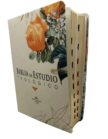 Image of Biblia RVR 1960 de Estudio Teológico Flores Naranja con Índice