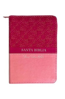 Biblia RVR 1960 Compacta Bifloral Rosa Rosa Símil Piel