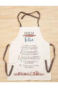 Image of Delantal/mandil de algodón. Receta para ser feliz