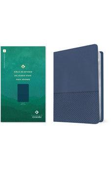 Image of Biblia NTV de Estudio Diario Vivir para Jóvenes Azul Oscuro Símil Piel