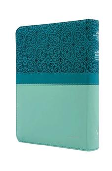 Image of Biblia RVR 1960 Letra Grande Tamaño Manual Bifloral Turquesa Símil Piel