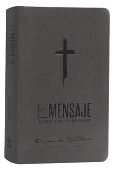 Image of Biblia El Mensaje Gris Tela Piel Imitación