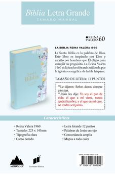 Image of Biblia RVR 1960 Letra Grande Tamaño Manual Símil Piel Azul Claro