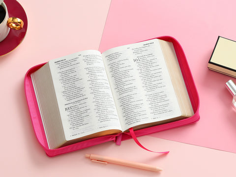 Image of Biblia RVR 1960 Letra Grande Compacta 11 Puntos Símil Piel Fucsia Cierre