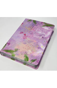 Image of Biblia RVR 1960 de Promesas Letra Gigante Lila Hojas Símil Piel