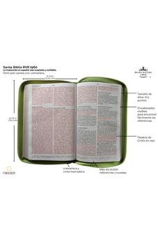 Biblia RVR 1960 Letra Grande Imitación Piel Verde con Cierre