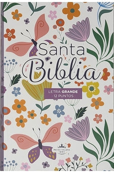 Biblia RVR 1960 Letra Grande Tamaño Manual Tapa Flex Lavanda Mariposa con Índice